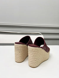 Leather Espadrille Wedges