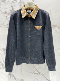 Vintage Check Collar Cardigan