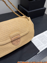 Madras Woven Top Handle Bag