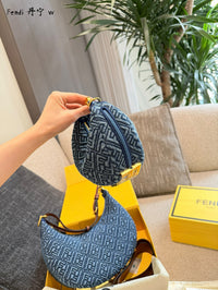 Denim Moon Bag