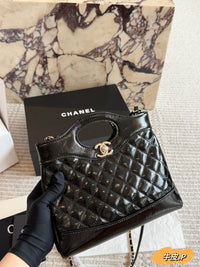 Shiny Lambskin Shopping Bag