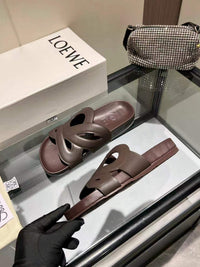 Paula's Ibiza Leather Monogram Ease Slides