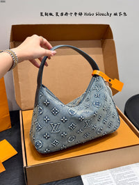Denim Monogram Hobo Slouchy Bag