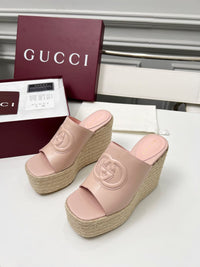 Leather Espadrille Wedges