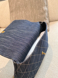 Denim Top Handle Flap Bag