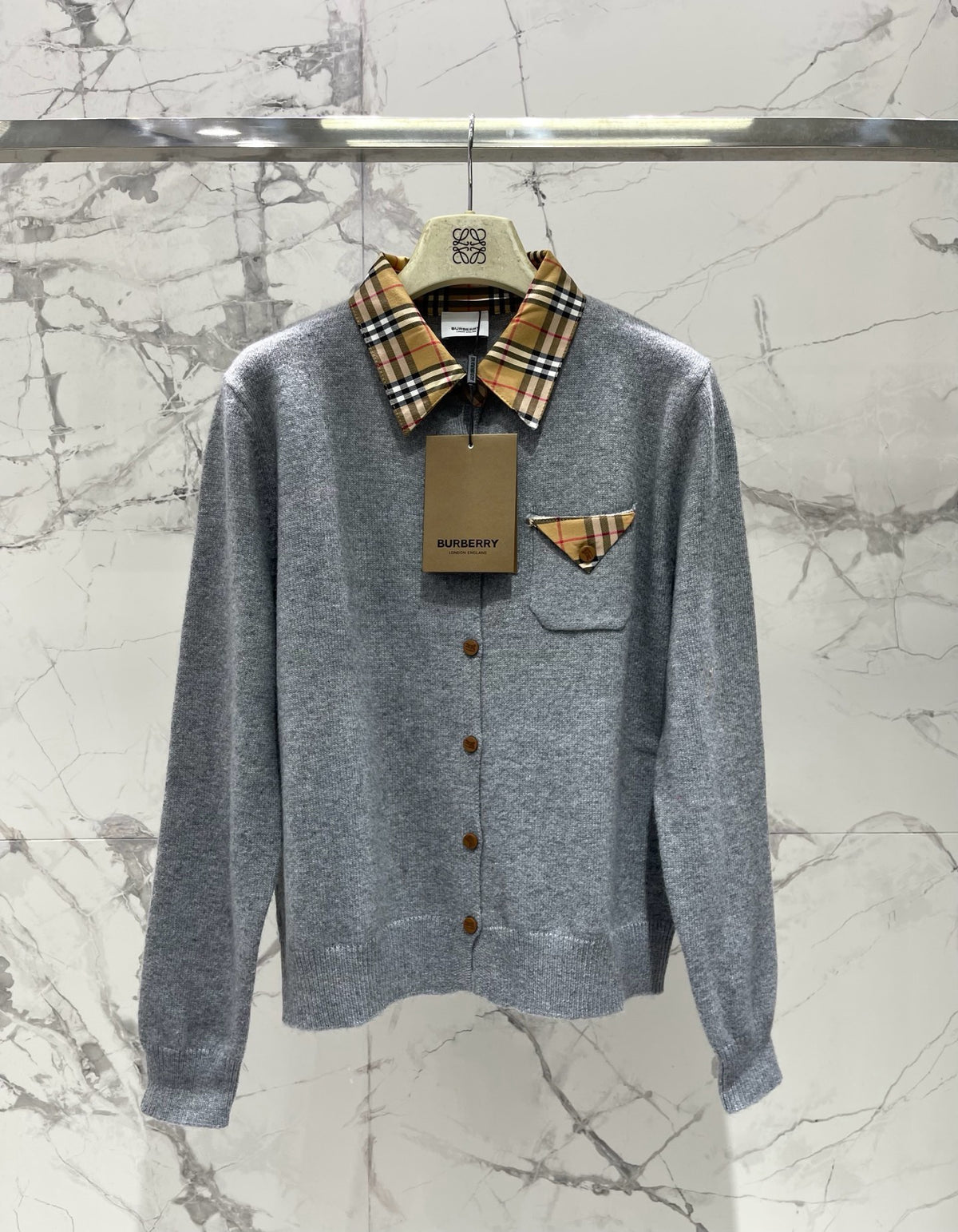 Vintage Check Collar Cardigan