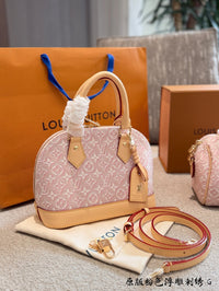 Alma BB Monogram Emblème Rose Ribbon Pink