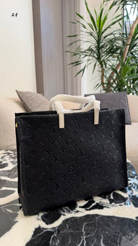 Embossed Monogram Tote Bag