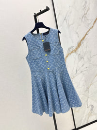 Monogram Jacquard Denim Dress