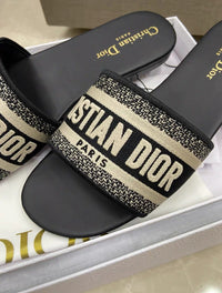 Dway Embroidered Logo Slide Sandals