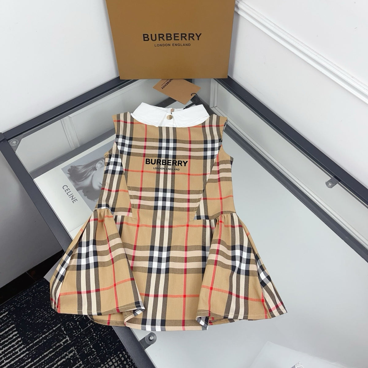 Vintage Check Dress with Peter Pan Collar