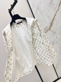 Monogram Print Drawstring Jacket