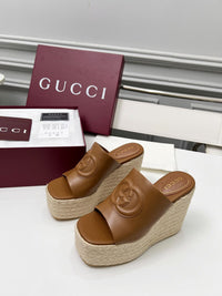 Leather Espadrille Wedges