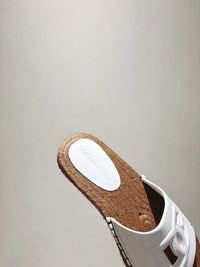 Nappa Leather Espadrille Sliders