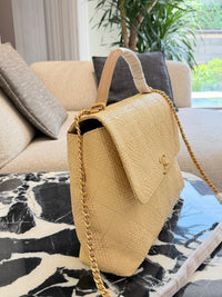Braided Raffia Flap Bag