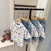Multicolor Monogram Shorts Set