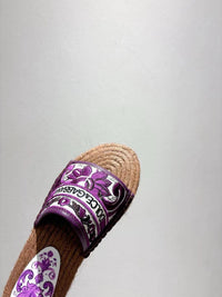 Maiolica Print Espadrille Sliders