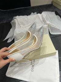 Love Embellished Mesh Pumps