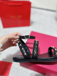 Garavani Rockstud Rope Flat Sandals