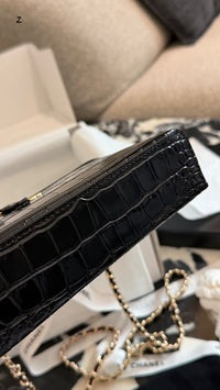 Crocodile Embossed Slim Vanity Case