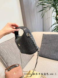 Mini Raffia Vanity Bag