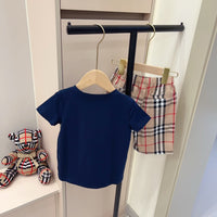 Pocket Tee & Check Shorts Set