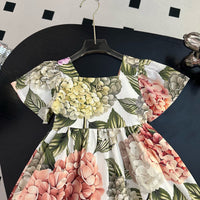 Floral Flutter Sleeve Dress