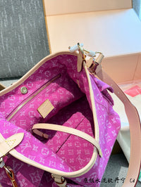 Monogram Denim Hobo Shoulder Bag