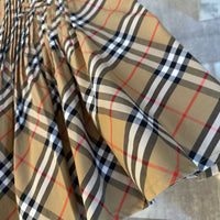 Vintage Check Pleated Sleeveless Dress