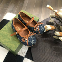 Horsebit Ballet Flat Blue Denim