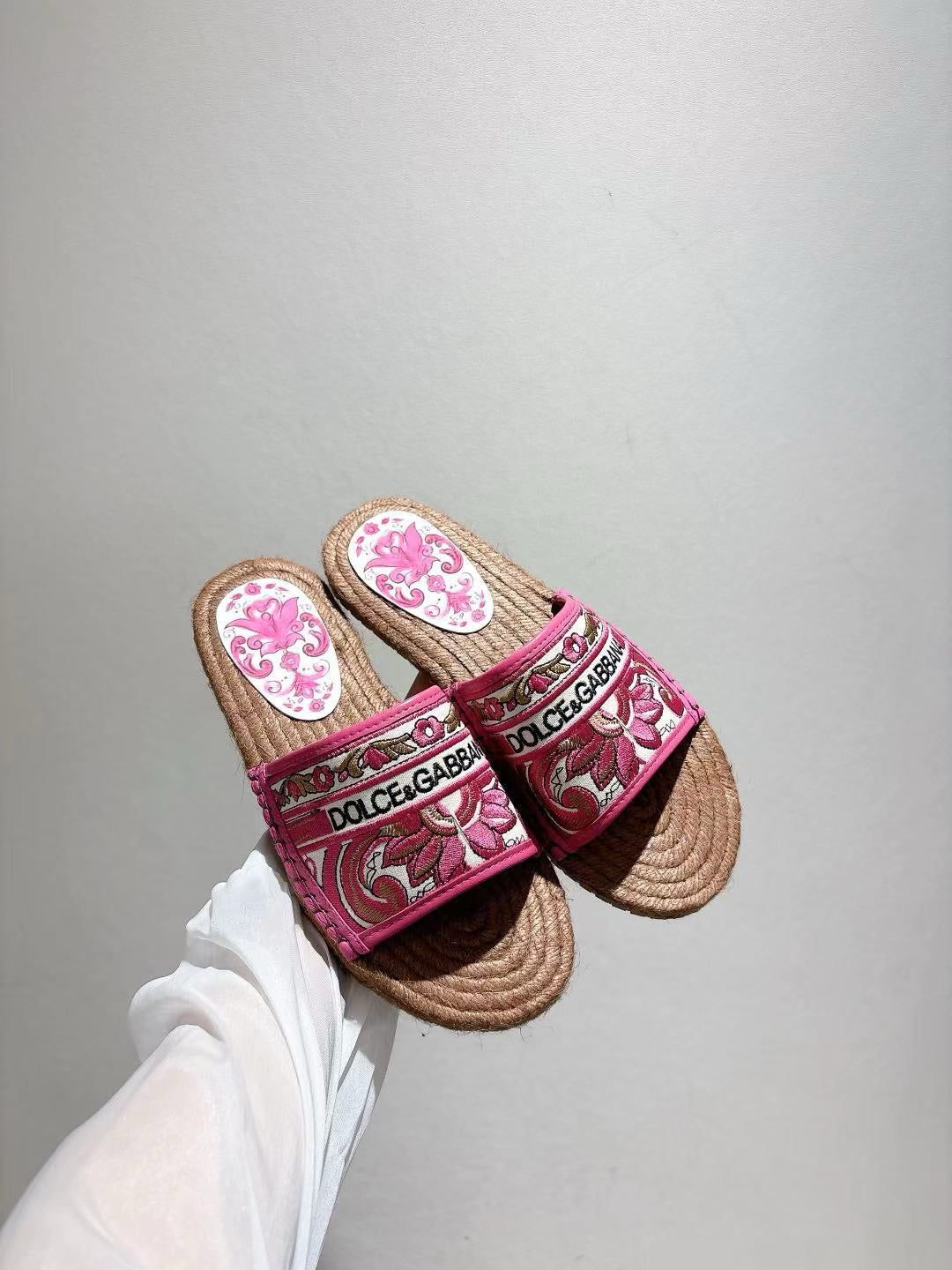 Maiolica Print Espadrille Sliders
