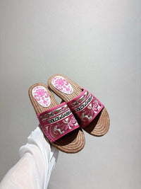 Maiolica Print Espadrille Sliders