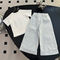 Kids Diorling Tee & Oblique Wide-Leg Trouser Set