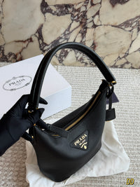 Logo Plaque Leather Shoulder Bag