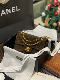Suede Flap Bag
