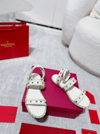 Garavani Rockstud Rope Flat Sandals