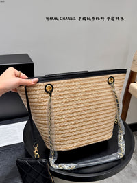 Straw Raffia Chain Tote Bag