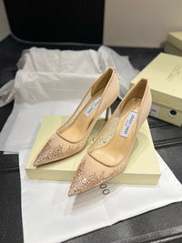 Love Embellished Mesh Pumps