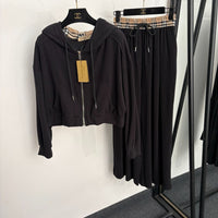 Check Hoodie Trousers Set