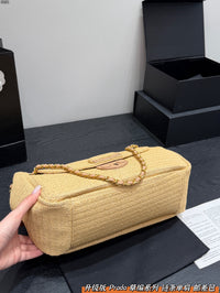 Madras Woven Top Handle Bag