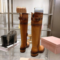 Leather Knee High Riding Boots