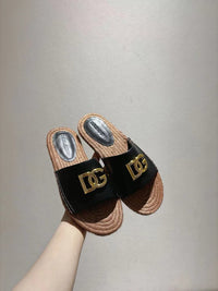 Nappa Leather Espadrille Sliders