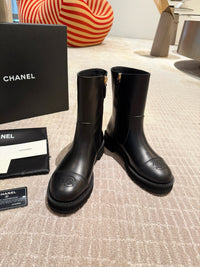 Calfskin Cap Toe Short Boots