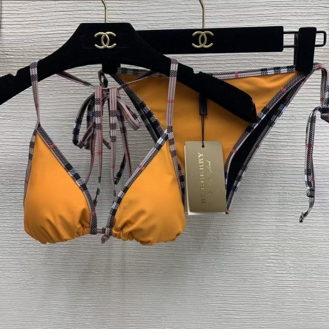 Vintage Check Triangle Bikini Set