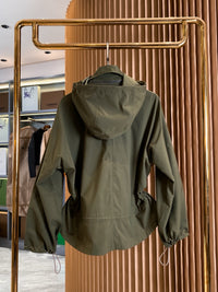 Drawstring Cropped Trench Jacket