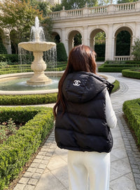 Logo Hooded Puffer Vest