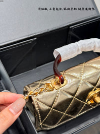 Metallic Mini Top Handle Flap Bag