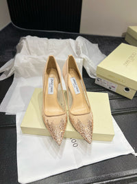 Love Embellished Mesh Pumps