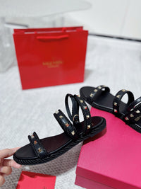 Garavani Rockstud Rope Flat Sandals