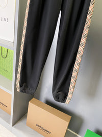 Check-Stripe Slim Sweatpants